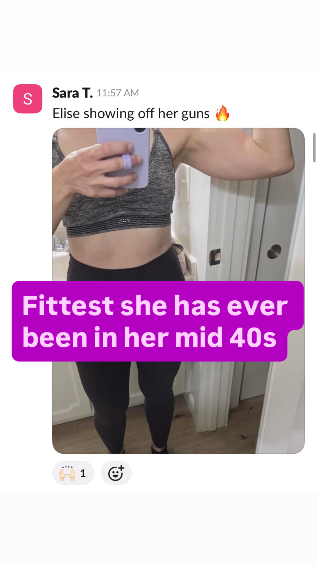 Client celebrates feeling the fittest she has ever been in her mid forties